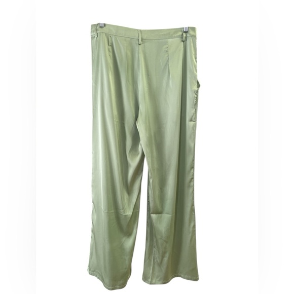 Peppermayo green satin straight leg pants - Picture 4 of 5